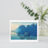 Carte Postale ukiyoe [hasui] C29 Matin à Dotonbori, Osaka (Debout devant)