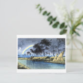 Carte Postale ukiyoe hasui n02 Hatta, Kaga An Autumn Rainbow (Debout devant)