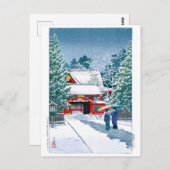 Carte Postale ukiyoe - hasui - N°22 Enceinte d'un sanctuaire sou (Devant / Derrière)