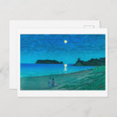 Carte Postale ukiyoe hasui No54 Pleine lune à la plage (Devant / Derrière)