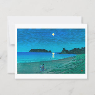 Carte Postale ukiyoe hasui No54 Pleine lune à la plage