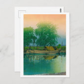 Carte Postale ukiyoe hasui No56 Dawn in Tsuchiura (Devant / Derrière)