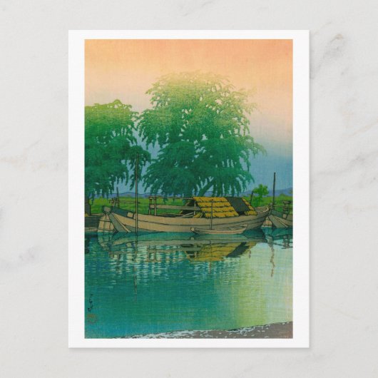 Carte Postale ukiyoe hasui No56 Dawn in Tsuchiura (Devant)