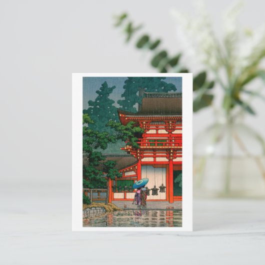 Carte Postale ukiyoe hasui No62 Kasuga Shrine in Nara (Debout devant)