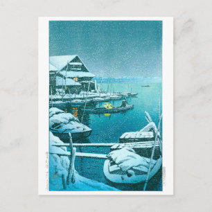Carte Postale ukiyoe - hasui - No.27 Neige à Mukōjima -