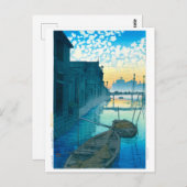 Carte Postale ukiyoe - hasui - No.48 Matin sur le quai Daikon (Devant / Derrière)