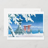 Carte Postale ukiyoe - hasui - No.4 Neige à Itsukushima - (Devant / Derrière)