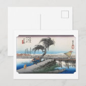 Carte Postale ukiyoe Hiroshige n°43 Yokkaichi (Devant / Derrière)