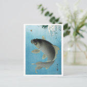 Carte Postale Ukiyoe [Koson] Carp Leaping (Debout devant)