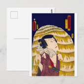 Carte Postale ukiyoe - Toyokuni manga - No.08 Obō Kichisa - (Devant / Derrière)