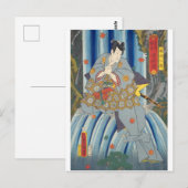 Carte Postale ukiyoe - Toyokuni - No.21 Kazama Hachirō - (Devant / Derrière)