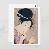 Carte Postale Ukiyoe [Utamaro] beautés 016 (Devant / Derrière)