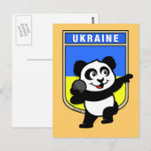 Carte Postale Ukraine Lancer de Poids Panda (Devant / Derrière)