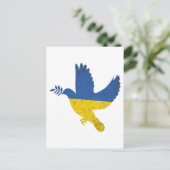 Carte Postale Ukraine Peace Dove, drapeau de la fierté ukrainien (Debout devant)