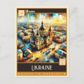 Carte Postale Ukraine | Peinture Vintage (Devant)