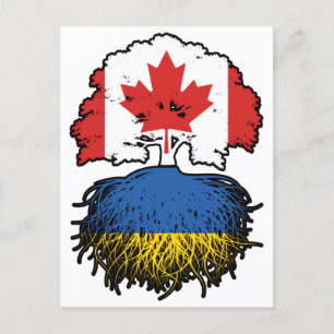 Carte Postale Ukraine Ukrainienne Canada drapeau des racines de