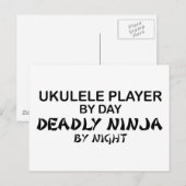Carte Postale Ukulele Deadem Ninja par nuit (Devant / Derrière)