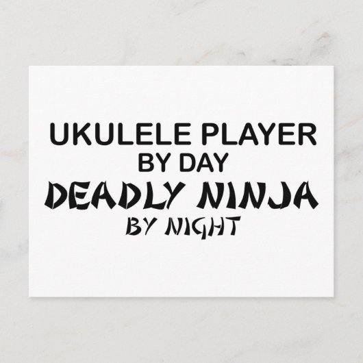 Carte Postale Ukulele Deadem Ninja par nuit (Devant)
