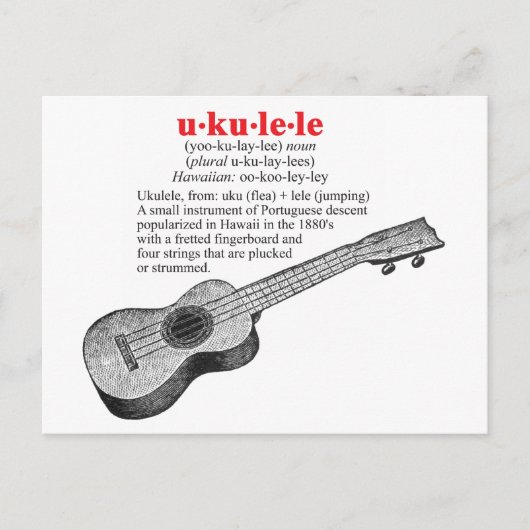 Carte postale Ukulele Definition (Devant)