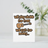Carte Postale Ukulele Drôle (Debout devant)