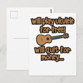 Carte Postale Ukulele Drôle (Devant / Derrière)
