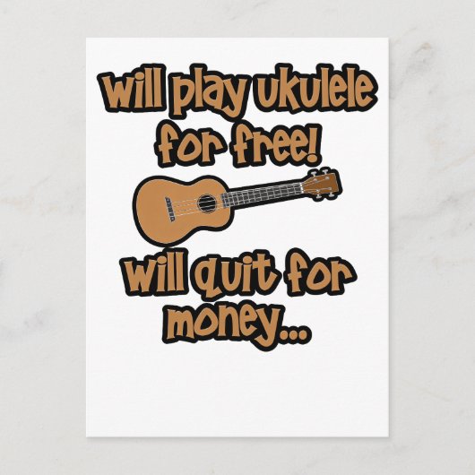 Carte Postale Ukulele Drôle (Devant)