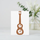 Carte Postale Ukulele et hibiscus blanc (Debout devant)