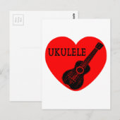 Carte Postale Ukulele Love (Devant / Derrière)