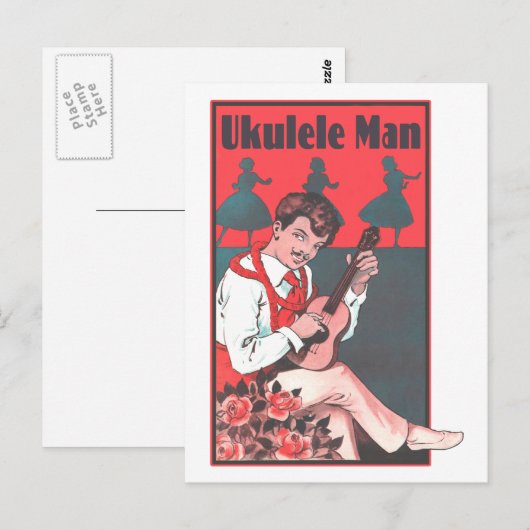 Carte postale Ukulele Man (Devant / Derrière)