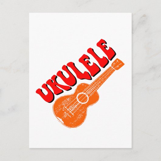 Carte Postale Ukulele Texte Super (Devant)
