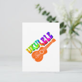 Carte Postale Ukulele Tie Dye Texte Super Art (Debout devant)