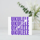Carte Postale Ukulele Violet (Debout devant)