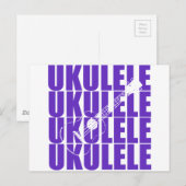 Carte Postale Ukulele Violet (Devant / Derrière)