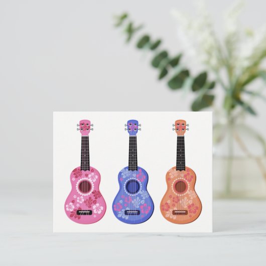 Carte postale Ukuleles (Debout devant)