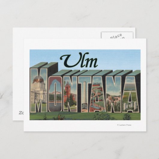 Carte Postale Ulm, MontanaGrandes lettres ScènesUlm, MT (Devant / Derrière)