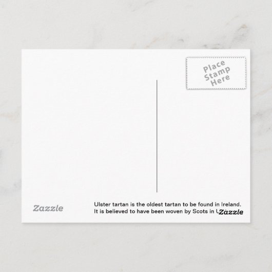 Carte postale Ulster tartan (Dos)
