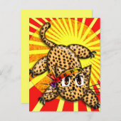 Carte Postale Ultra mignon Anime Leopard Kitty Rainbow Head Band (Devant / Derrière)