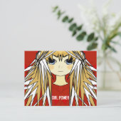 Carte Postale Ultra mignonne Anime Blonde Long cheveux puissance (Debout devant)