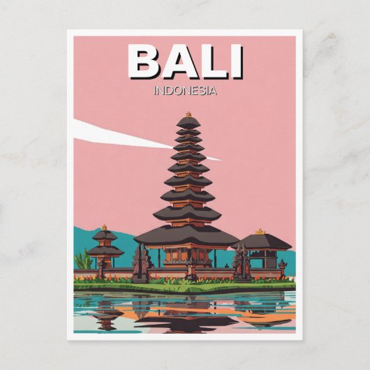 Carte Postale Ulun Danu Bali Indonésie Voyage Abstrait (Devant)