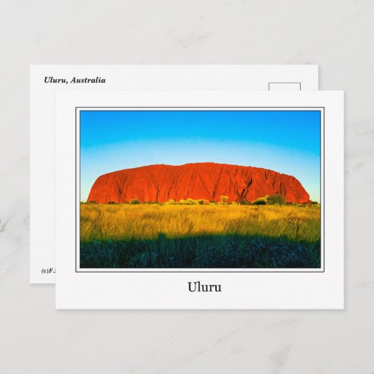 Carte postale Uluru (Devant / Derrière)