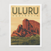 Carte Postale Uluru Australie Célèbre Illustration des lieux de (Devant)