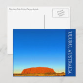Carte Postale uluru australie ciel bleu (Devant / Derrière)