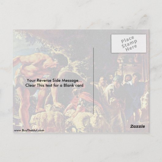 Carte Postale Ulysse Dans La Grotte De Polyphémère Par Jacob Jor (Dos)