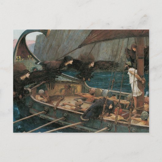 Carte Postale Ulysse et les sirènes par John William Waterhouse (Devant)