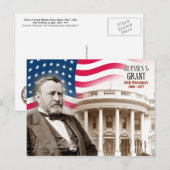Carte Postale Ulysses S. Grant - 18e Président des États-Unis (Devant / Derrière)