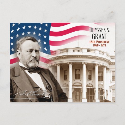 Carte Postale Ulysses S. Grant - 18e Président des États-Unis (Devant)