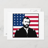 Carte Postale Ulysses S. Grant et le drapeau américain (Devant / Derrière)