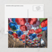 Carte Postale Umbrella Art, Borough Market, Londres (Devant / Derrière)