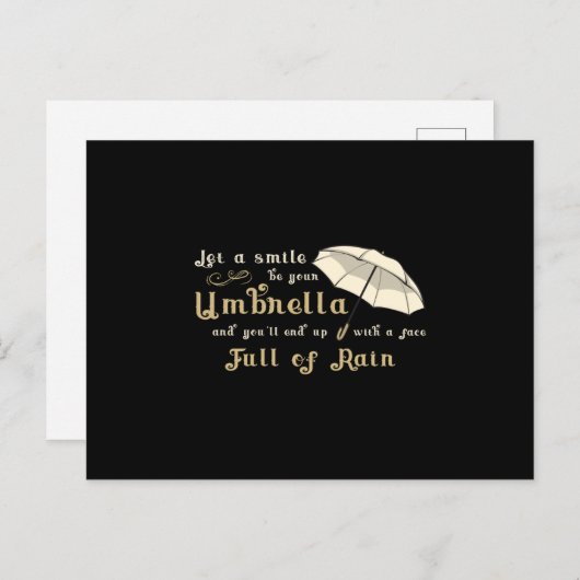 Carte Postale Umbrella Cloud Pluie Météo Pluie Pluie Pluie Pluie (Devant / Derrière)
