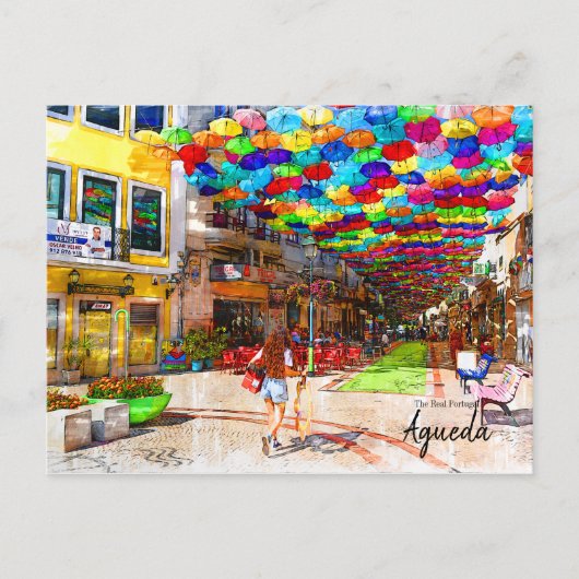 Carte Postale Umbrella Sky Project Agueda Portugal (Devant)